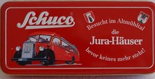 Schuco Piccolo MB Bus 03500 "Jura-Häuser" für Blechspielzeugversand R. Huber