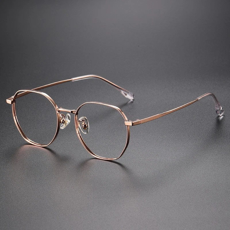 Gafas de lectura ultraligeras con borde poligonal de titanio para hombres y mujeres lectores Foto 4 de 4