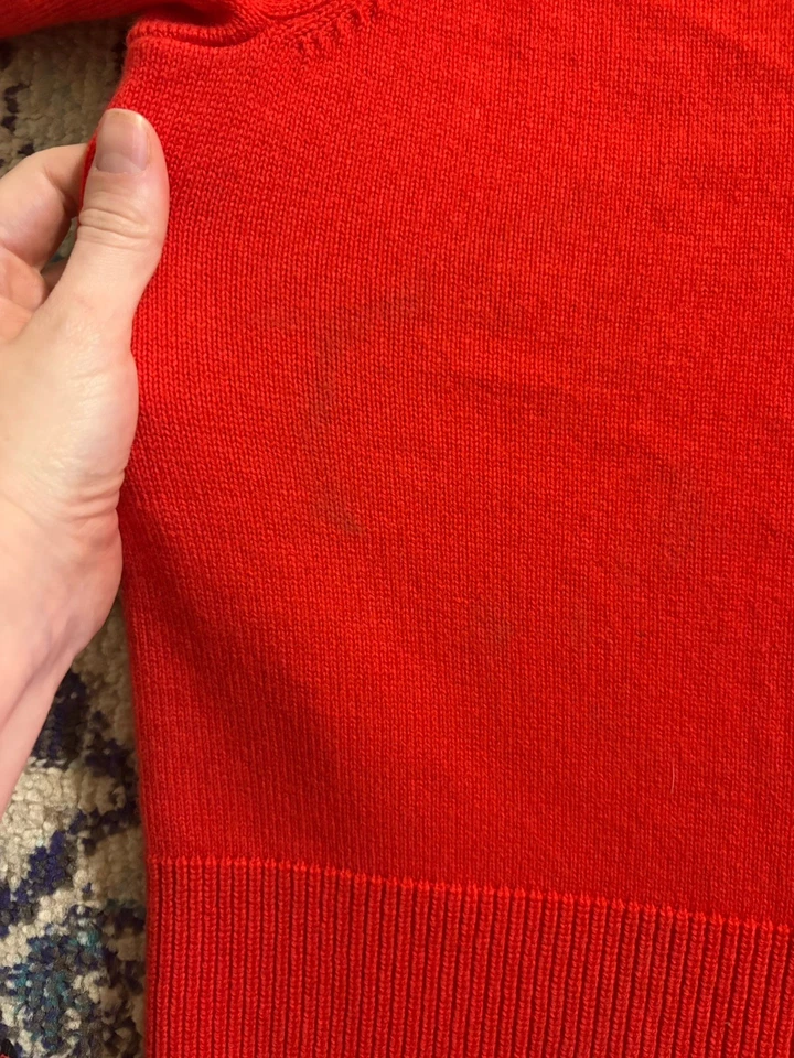 Nuevo con etiquetas Suéter Athleta Merino Cashmere Grande S Naranja Rojo LEER POR FAVOR Foto 3 de 4
