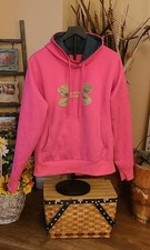 Under Armour Hoodie Womens Size XL Hot Pink Neon Semi-Fitted Coldgear