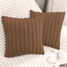 2 Pack 18x18 Pillow Cover Velvet Pillow Covers, 18" x 18" Pack of 2 Brown