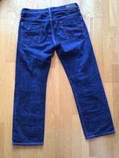Levi's 569 LOOSE STRAIGHT Relaxed Dark Blue Jeans W34 L32 RED STUDS STITCH LOOK