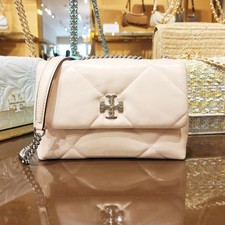 Tory Burch Kira Soft Pink Diamond Quilt Italian Napa Leather Shoulder Bag 154706