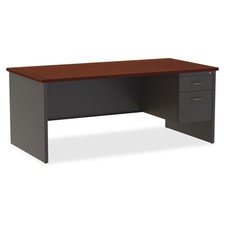 Lorell LLR79144 Mahogany Laminate Pedestal Desk 72"x36"