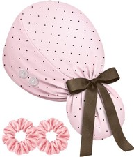 100 Cotton SatinLined Ponytail Scrub Cap Minimalist Surgical Hat Hair Cover