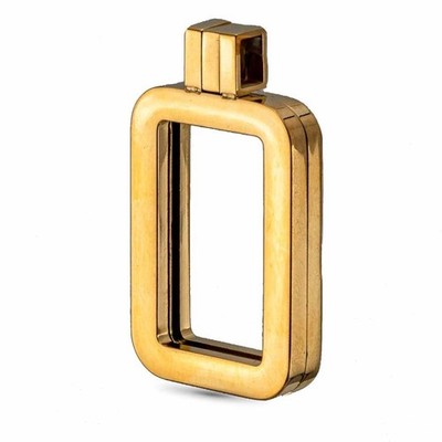Gold-Plated Stainless Steel Plain-Front Bezel 5 gram Pamp Gold Bar 22.1mm 13.1mm