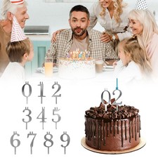 Set Portacandele Compleanno Numero Riutilizzabile Acciaio Inox Portacandele
