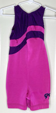 GK Elite CS Gymnastics Dance Leotard Child Small Pink Purple Unitard