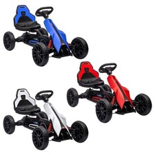 Aosom Kids Pedal Go Kart w/ Adjustable Seat, Swing Axle