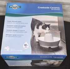 PetSafe Creekside Ceramic Pet Fountain Gray 60 Oz NEW
