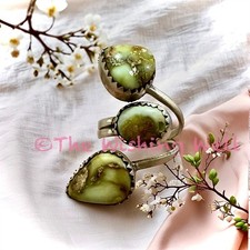 PalominoTurquoise Three Stone Bypass Sterling Silver Ring Size 6