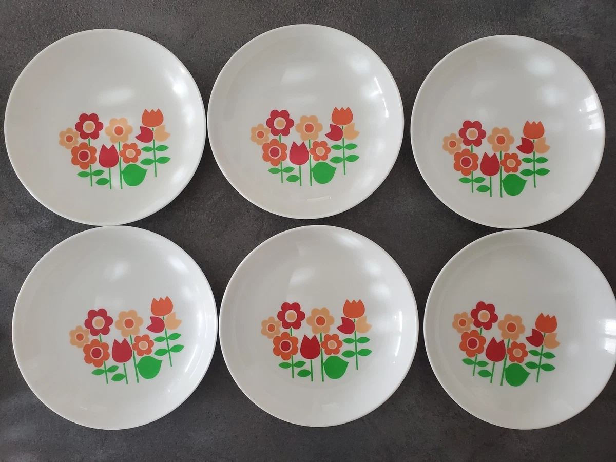Assiette Creuse Vintage En Mélamine - Années 70 - Marque Plastorex - Occasion Bon état