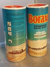 SEALED ANTIQUE/VTG 2 DIAL BORAXO POWDERED HAND SOAPS 12 OZ. NEW OLD STOCK