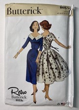 B6870 UNCUT  Butterick  SEWING Pattern -  Misses Dress  Belt  1950s Retro Style