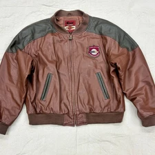 Vintage Corvette Bomber Jacket  -The Legend Continues-  Brown Leather Size 48