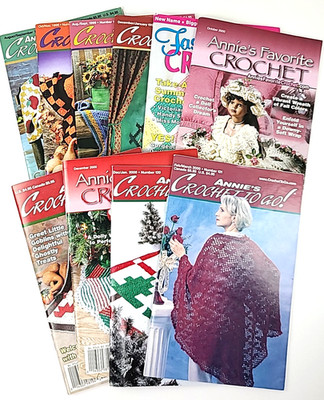 Vintage lot of 10 crochet magazines Annie's crochet to go 2000 1999 98.