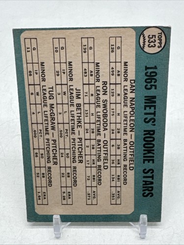 1965 Topps Baseball #533 Mets Rookies EX Live Like You We’re Dying Phillies RC - Bild 2 von 2