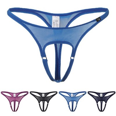 Herren G-String Low Rise Tanga High Elastic 95%Polyester+5%Elasthan Solides Muster