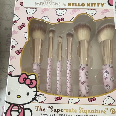 Impressions Vanity Hello Kitty Supercute 6-Pc Vegan Makeup Brush Set Pink
