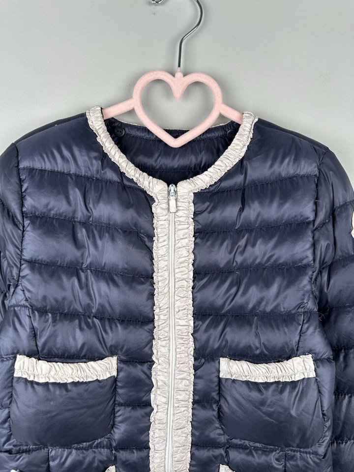 Девочек Kids MONCLER Flavienne Giubbotto пуховик свет куртка синий темно-синий с подкладкой - Изображение 4 из 4