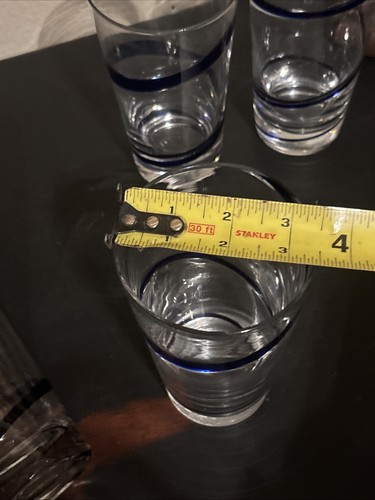 Set 4 Bicchieri Pier 1 Imports Swirline Blu Cobalto Bicchieri Highball Glasses - Foto 9 di 12