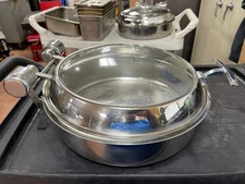 Used Vollrath 46125 6qt Intrigue Glass Top Stainless Steel Round Induction Chafe