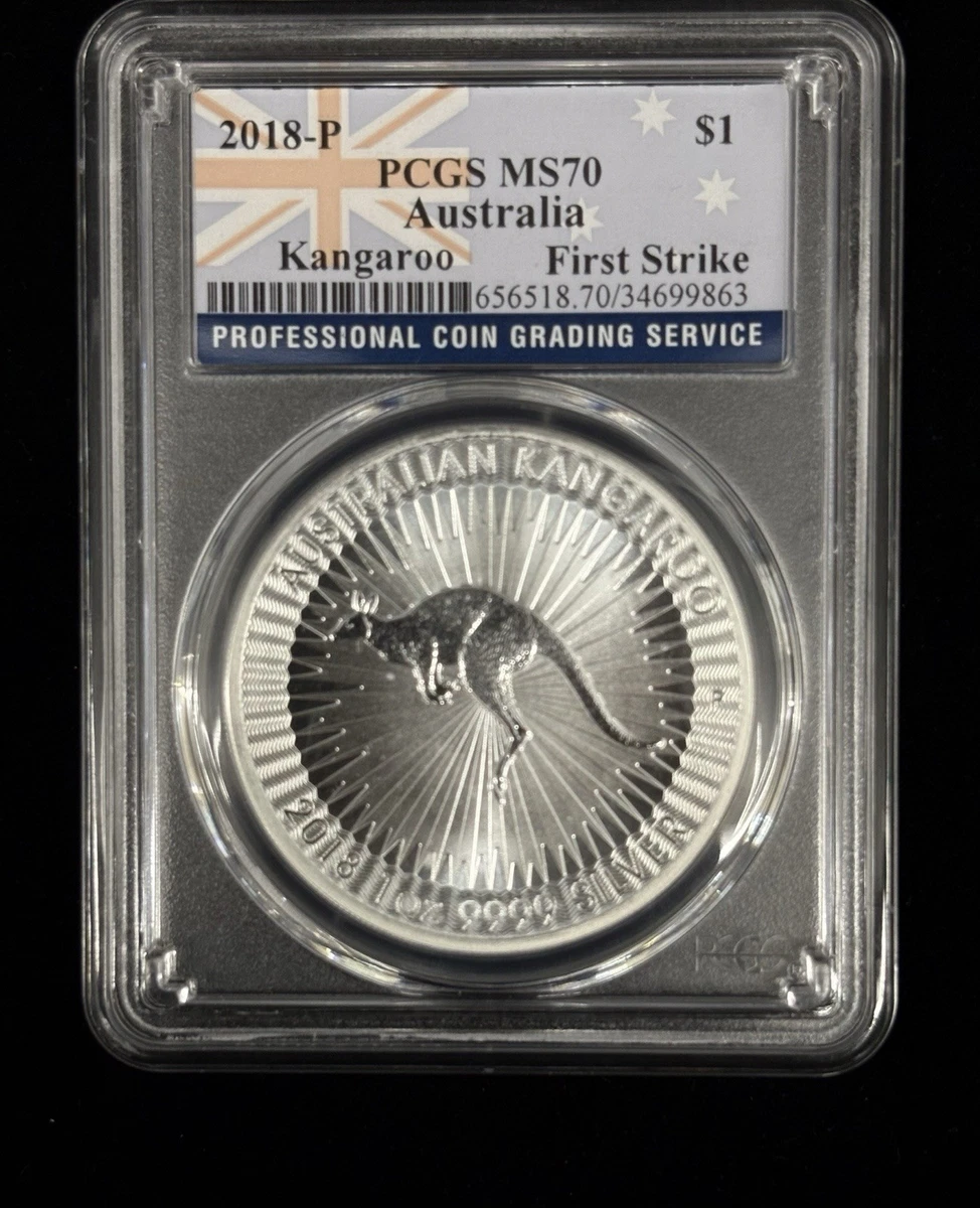 2018年オーストラリアカンガルーPCGS MS70 EARLYISSUE Australian Kangaroo Grade MS 70 PCGS Certified Silver Bullion