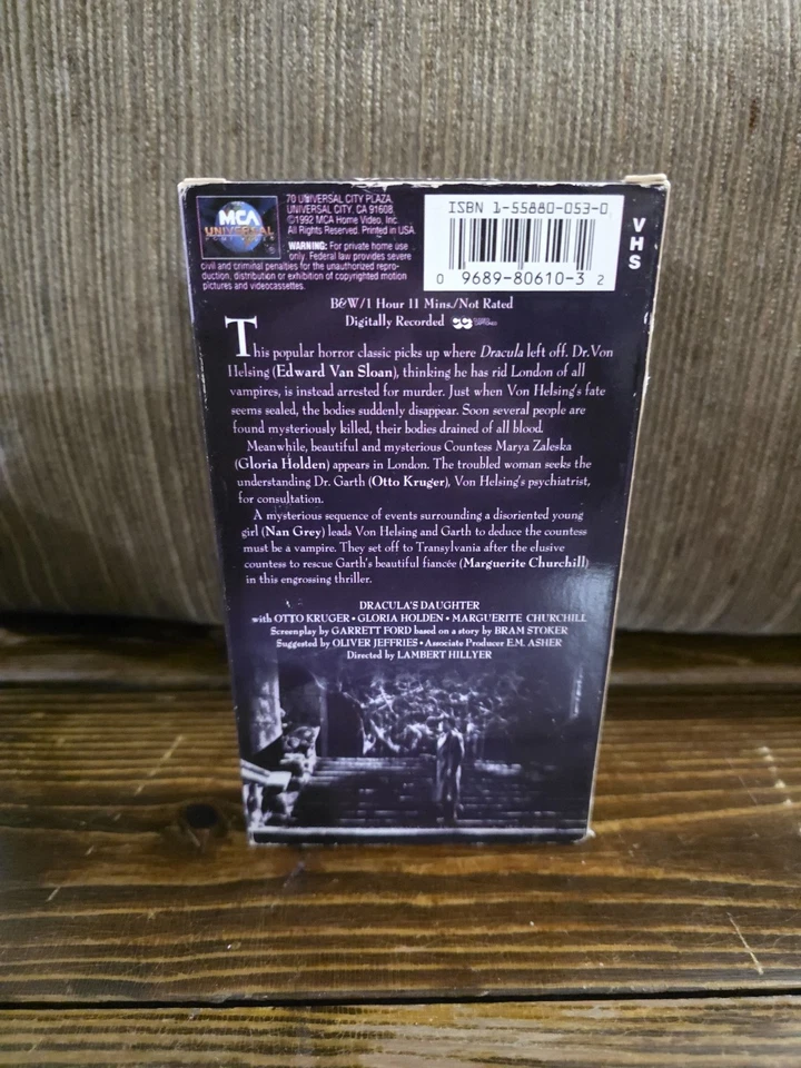 Dracula's Daughter (VHS, 1992, The Classic Collection) Draculas Daughter - Image 2 of 4