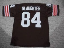 WEBSTER SLAUGHTER Unsigned Custom Cleveland Brown Sewn Football Jersey Sze S-3XL