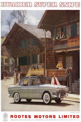   Humber Super Snipe Vintage Ad Poster - 24x36  - 200gsm Paper ️ Hi-Res 