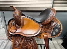 Western Leather Saddle: Leather Saddle 10 To 17 inch With Set