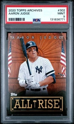 PSA 9 mint 2020 TOPPS ARCHIVES #302 AARON JUDGE  all rise legend - Yankess MVP