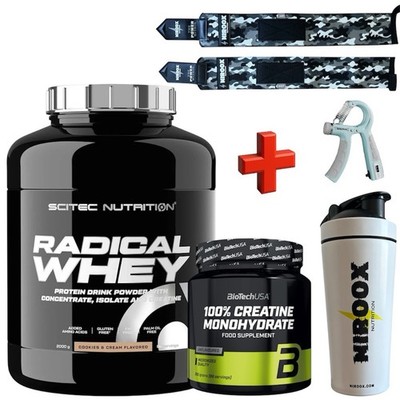 Scitec Nutrition Radical Whey 2000g Protein Eiweiß + Biotech USA Creatine 300