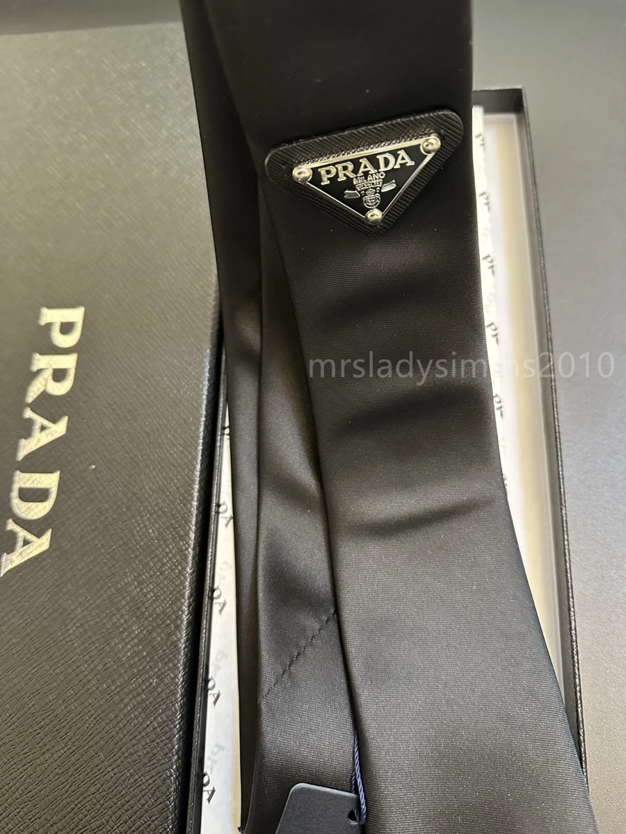 Prada Luxury Silk Tie – Triangle Logo | eBay
