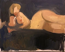 Boudoir Figure Portrait Cubism Disney Oil Painting 16x20 Canvas Original Signed