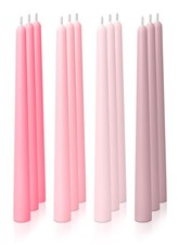 12 PCS 10 Inch Classic Taper Candles Muted Pink Unscented Tall Candlesticks