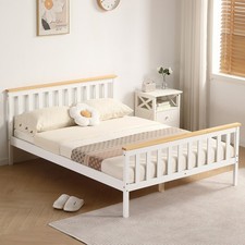 Double Bed In White Pine 4ft6 Double Bed Wooden Frame White Pine