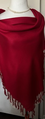 NWT Cejon 100% Rayon Scarf - Red - Includes Scarf Tying Instructions- Solid