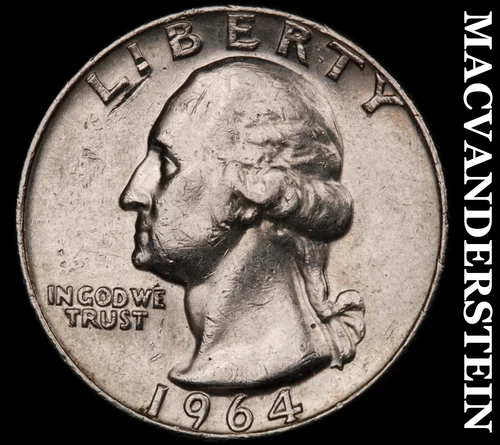 1964-D Washington Quarter- Silver- Scarce Better Date No Reserve #J4163