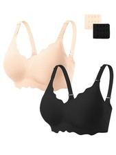 Wireless Push-Up Jelly Bra for Women, No Underwire, Scalloped Design, Comfort Fi