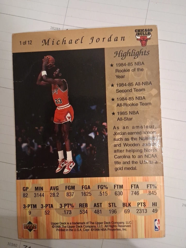 Colección Michael Jordan Gatorade 1998 Upper Deck. A Legend Is Born Gold 1985 Foto 2 de 4