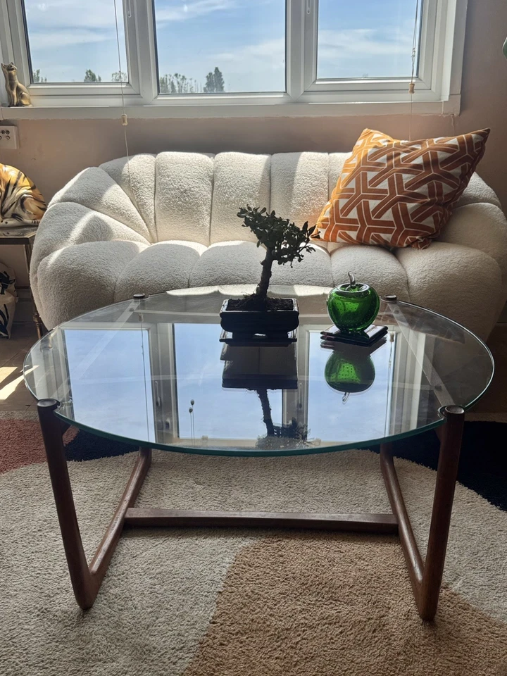 Peter Hvidt Orla Mølgaard-Nielsen France & Son Teak Glass Coffee Table 1960s - Image 2 of 4