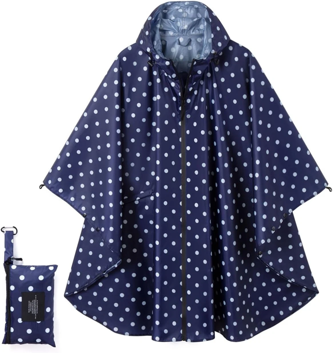 Fashion Hooded Rain Poncho Waterproof Raincoat Jacket W/ pocket Women/Men/Adult