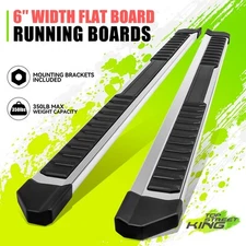 6" Flat Side Step Bar Running Boards for Ford F150 Super Crew Cab 22-23 Chrome