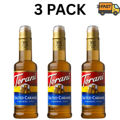 Torani Salted Caramel Syrup Authentic Coffeehouse Syrup Pack of 3