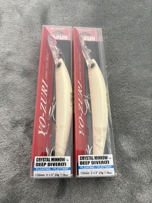 Yo-Zuri Crystal Minnow Deep Diver Bone Floating 5-1/4  7/8oz R1136 Lot of 2