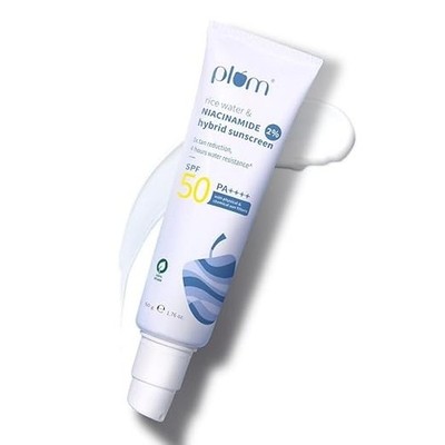 Pflaume LSF 50 PA++++ Sonnencreme mit 2% Niacinamid & Reiswasser | In-Vivo ge...