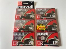 Lot Of 6 Maxell UR 90 120 Normal Bias Blank Audio Cassette Tapes NEW SEALED