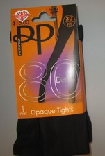 PRETTY POLLY ML Black 80 Denier 3D Fit Opaque Tights