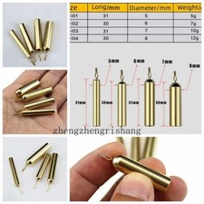 20Pcs Pencil Drop Shot Weights Brass Fishing Sinkers in Various Sizes 5g -12g